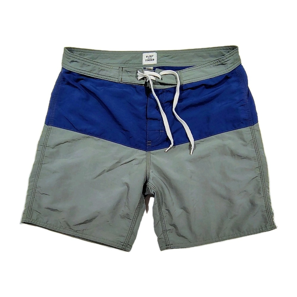 Flint And Tinder Huckberry Boardshorts vintsge  Bottoms Men's 34 Blue Green
